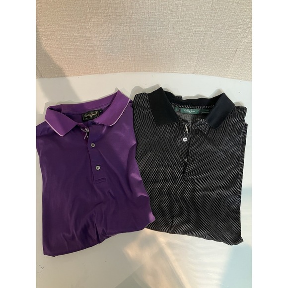 Bobby Jones Other - Lot of 2 Bobby Jones Men's Polo Golf Shirts‎ Size L  Black And Purple